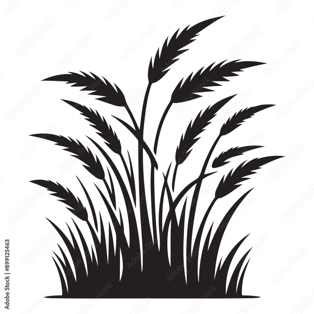 Obraz premium grass simple minimal vector black color silhouette