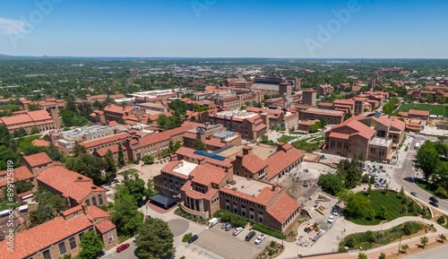 Aerial of Colorado University Boulder, Colorado, United States of America.