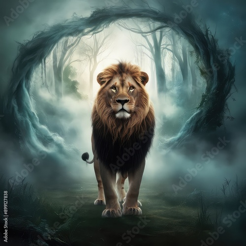 Lion Tiger Forest wallpaper art artistic pattern