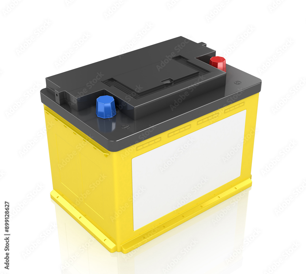 Automobile Batteries isolated on white background. 3D image. Automobile Batteries isolated on white background. 3D image.