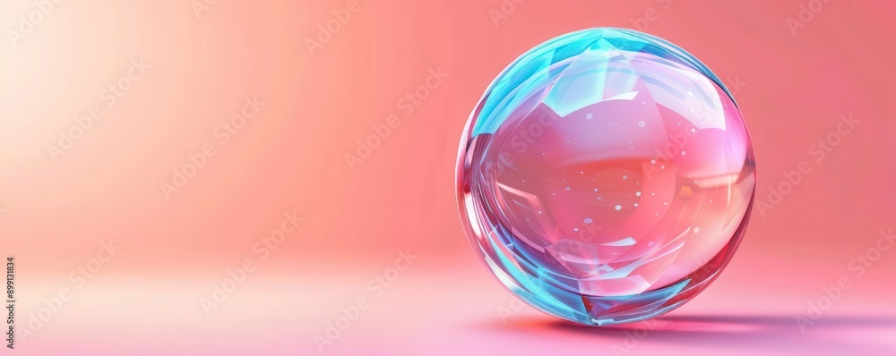 Enchanted crystal ball flat design, side view, occult ritual theme, animation, colored pastel Enchanted crystal ball flat design, side view, occult ritual theme, animation, colored pastel