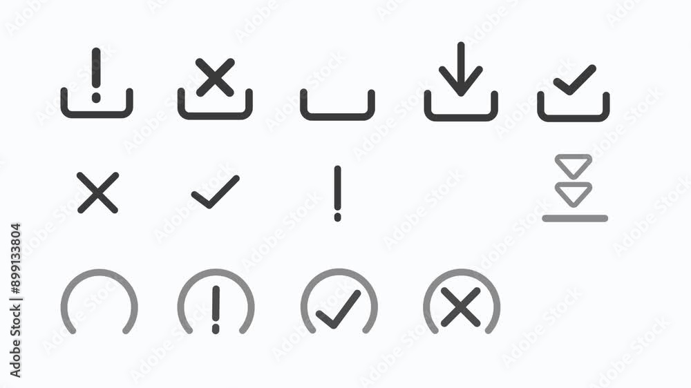 download icon set, with failed, success and warning options, on transparent bacground easy to edit download icon set, with failed, success and warning options, on transparent bacground easy to edit