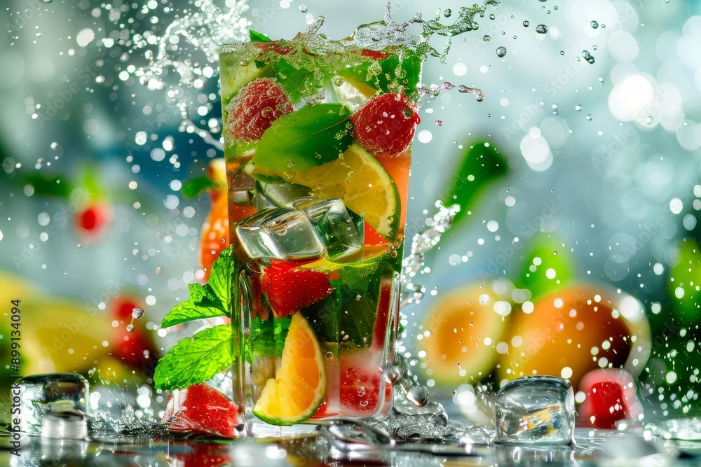 Summer cool ice cube fruit cold drink visual photo Summer cool ice cube fruit cold drink visual photo