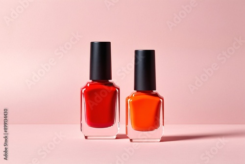 A minimalist depiction of a nail polish bottle, emphasizing its color and shape.