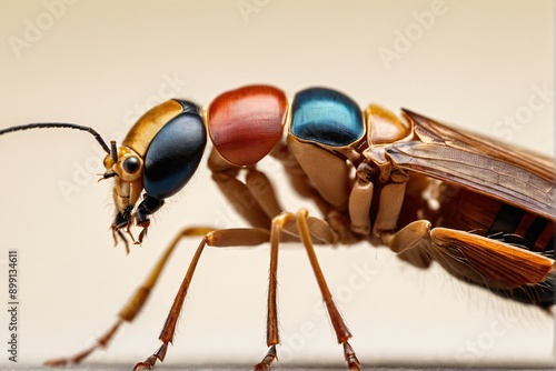 A close-up of an insect body part, emphasizing its structure. photo