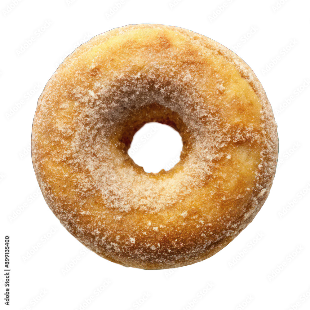 Cinnamon sugar donut top view isolated on transparent background Cinnamon sugar donut top view isolated on transparent background