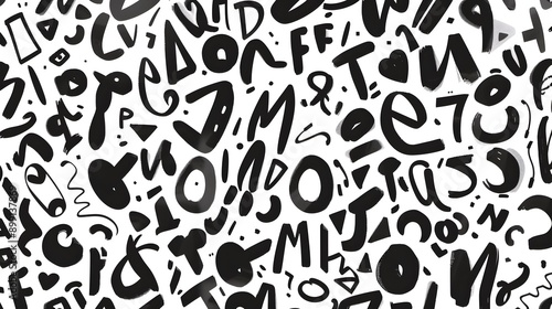 A black and white image of letters and numbers