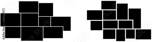 Photo collage template. Vector. Mood board. Set of picture grids. Blank moodboard background. Mosaic frame banner.