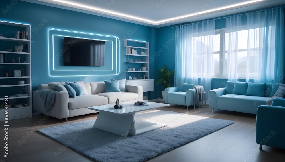 Photo interior modern design room 3d illustration Photo interior modern design room 3d illustration