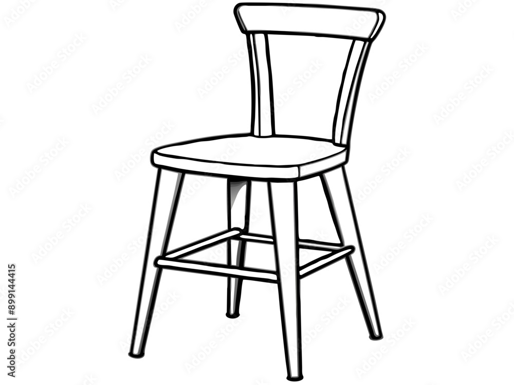 A classic chair design featuring a backrest and a seat. A classic chair design featuring a backrest and a seat.