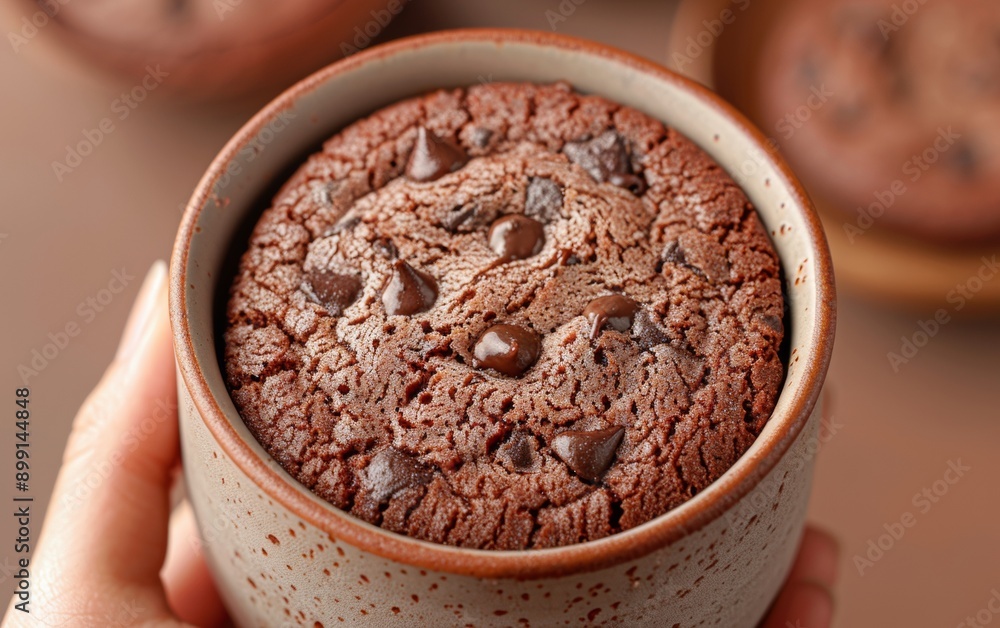 Close-up of Hand Holding Chocolate Chip Cookie Ready for a Bite, Showcasing Indulgence and Craving in Warm Afternoon Light Close-up of Hand Holding Chocolate Chip Cookie Ready for a Bite, Showcasing Indulgence and Craving in Warm Afternoon Light
