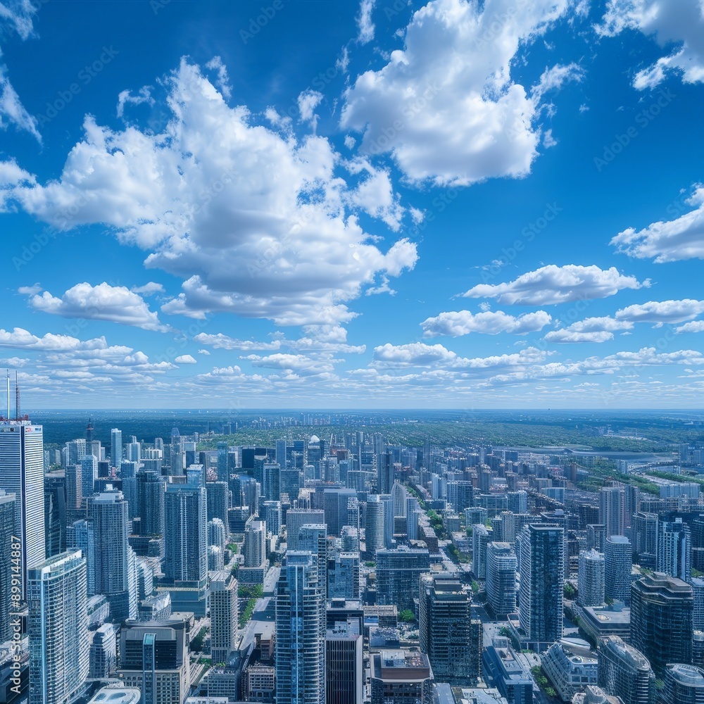 Expansive Panoramic View of Bustling City Under Cloudy Skies Expansive Panoramic View of Bustling City Under Cloudy Skies