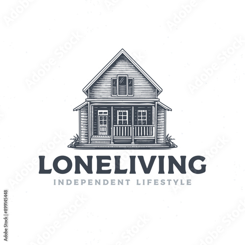 Vintage hand drawn home nature wood logo vector design template inspiration