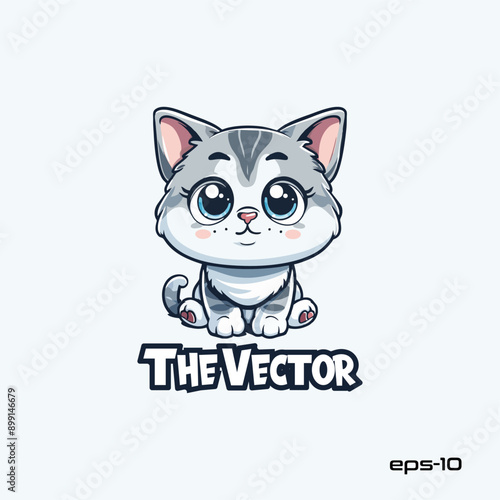 cat logo, vector, mascot, character, cartoon, illustration
