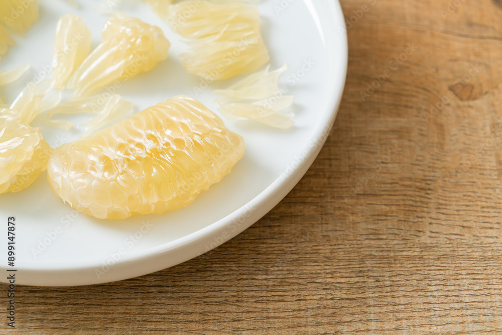 Fresh peeled pomelo, grapefruit or shaddock Fresh peeled pomelo, grapefruit or shaddock