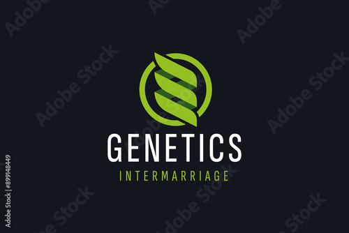 DNA logo design template icon for science technology