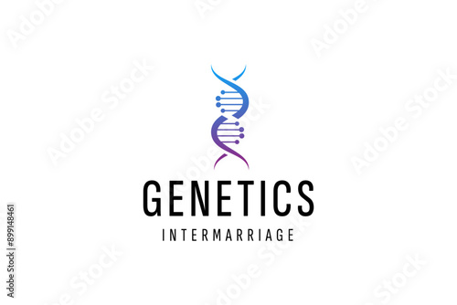 DNA logo design template icon for science technology