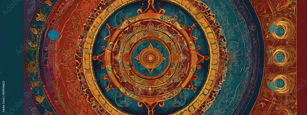 A digital illustration of a Vastu mandala, used for meditation and spiritual focus, with intricate patterns and vibrant colors, with space for text. A digital illustration of a Vastu mandala, used for meditation and spiritual focus, with intricate patterns and vibrant colors, with space for text.