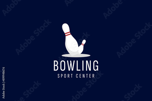 Vintage bowling logo design. Bowling club tournament logo design.