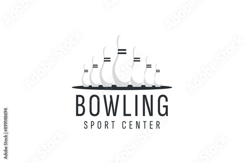 Vintage bowling logo design. Bowling club tournament logo design.