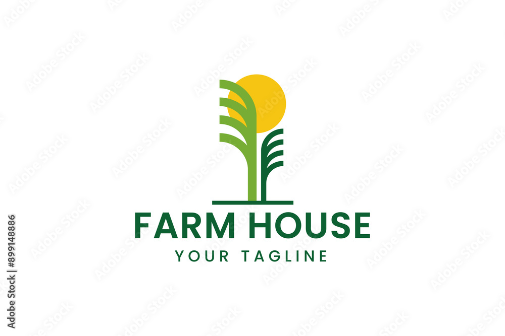 Obraz premium Simple farm vector logo design