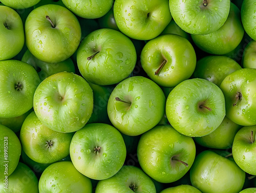 Fresh Green Apples Background