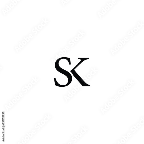 Alphabet letter icon logo SK. Letters SK Line Monogram Logo, suitable for business with SK or KS initials