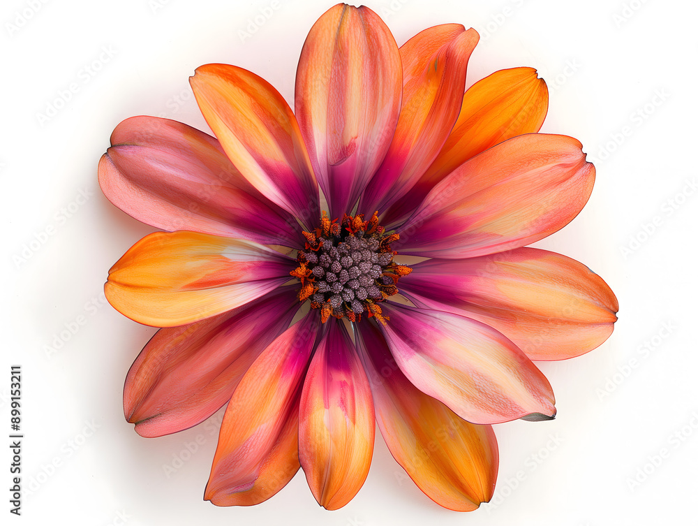 Fototapeta premium Vibrant Daisy with Water Droplets on White Background