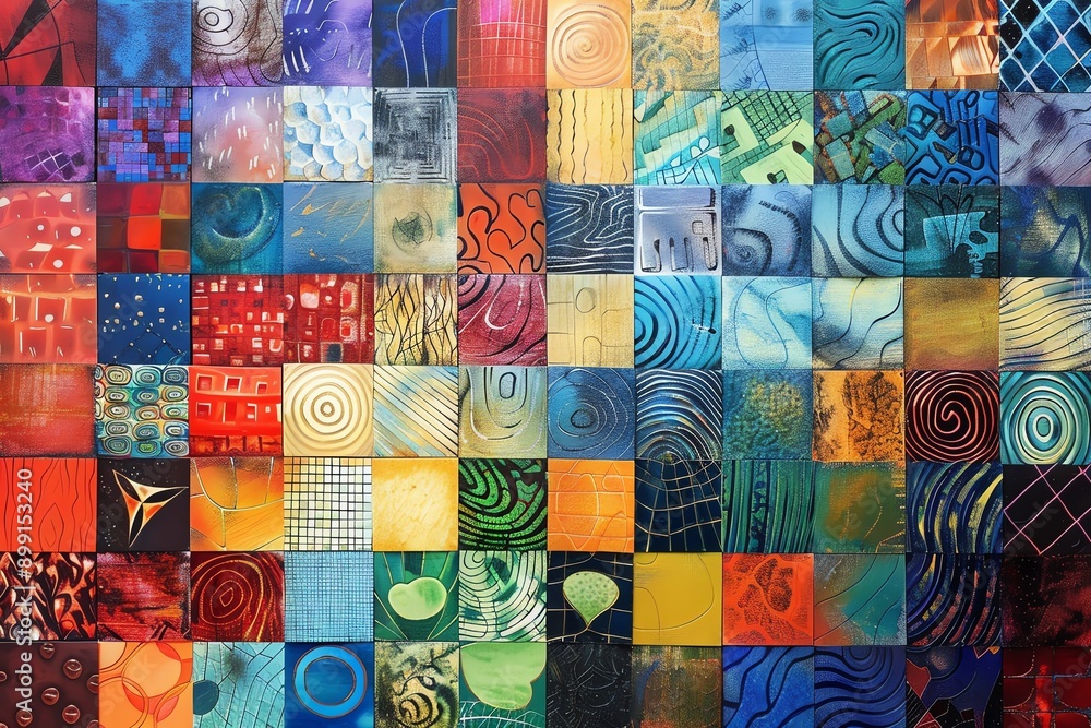 A vibrant collage of textured squares in various colors, perfect for artistic inspiration and creative projects. A vibrant collage of textured squares in various colors, perfect for artistic inspiration and creative projects.