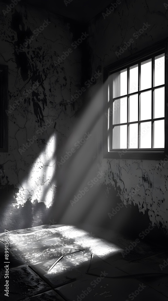 Light Beam Through Window in Old Room Light Beam Through Window in Old Room
