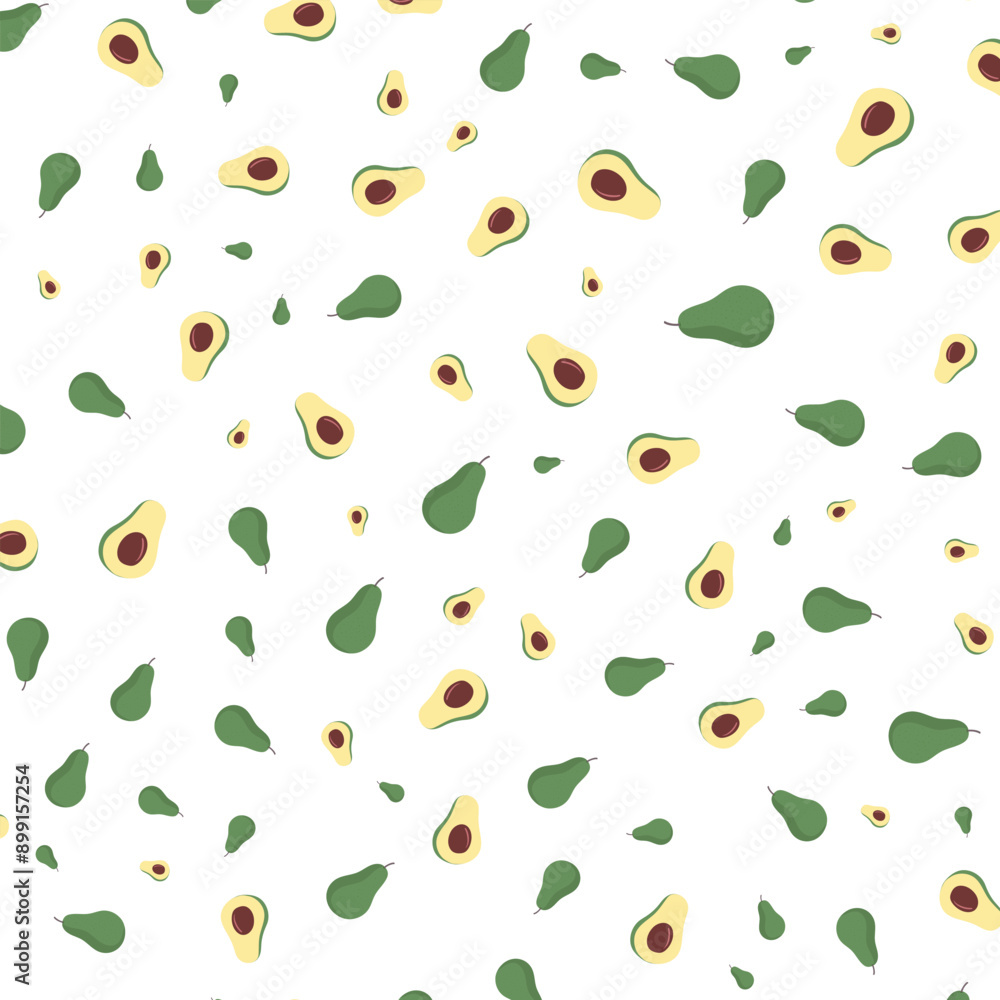 Hand drawn Avocado pattern background vector design, flat illustration. Hand drawn Avocado pattern background vector design, flat illustration.