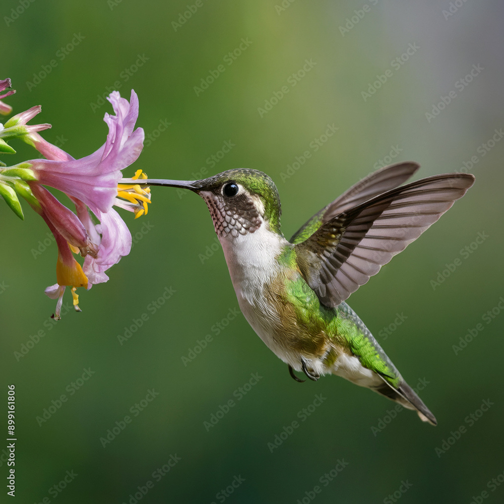 Obraz premium Hummingbird feeding on a flower