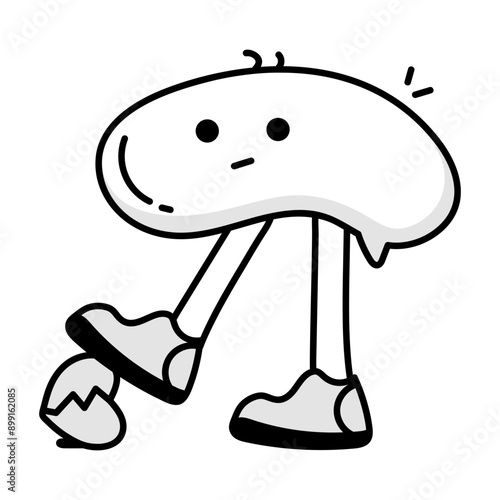 Cute doodle icon of a heartbreak message 

