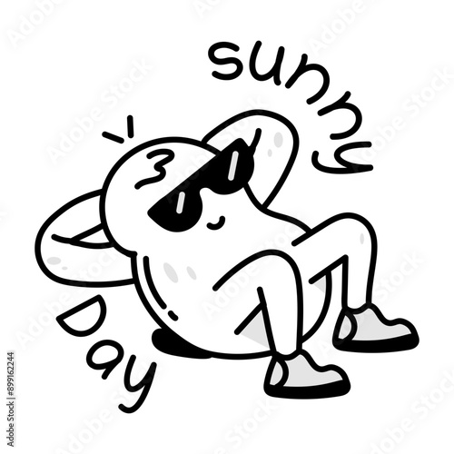 A hand drawn mascot depicting cowboy lasso 


