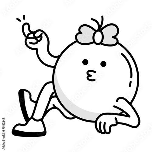 A hand drawn mascot depicting cowboy lasso 

