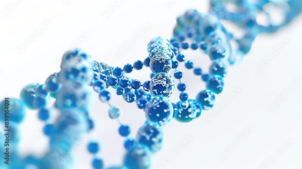 Blue DNA double helix on a white background Blue DNA double helix on a white background