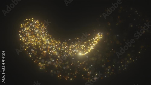 sparkling glitter star dust trail particle magic tail loop Animation video transparent background with alpha channel 4K