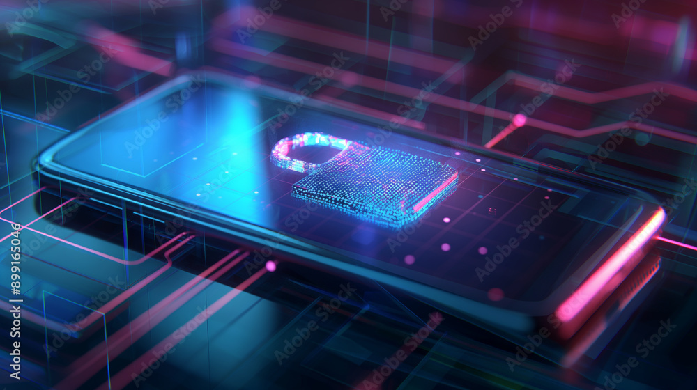 cyber security digital data protection concept with digital padlock on smartphone screen cyber security digital data protection concept with digital padlock on smartphone screen