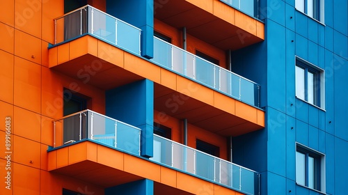 Orange and blue building exterior