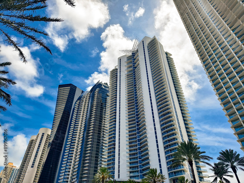 Bild auf Leinwand Sunny Isles Beach, Florida - Muse Residences, Jade Ocean, and Jade Signature Condominiums