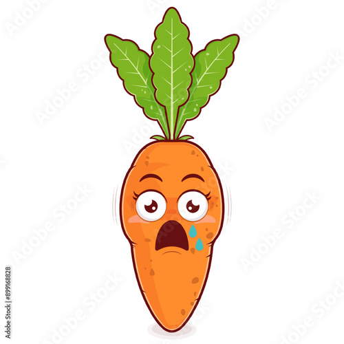 carrot scared face cartoon cute