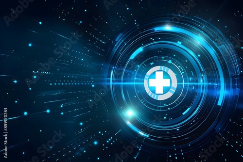 a circle featuring a cross in the center surrounded by intricate lines and dots