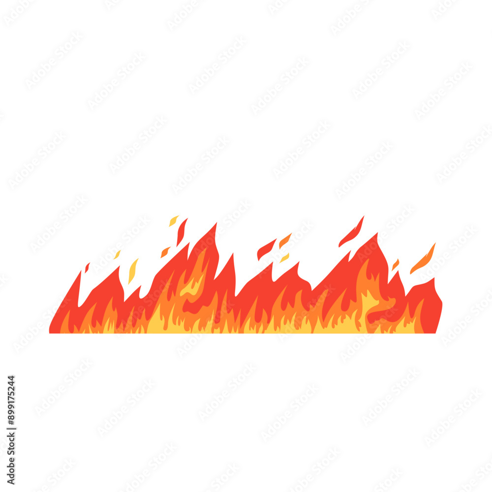 Red fire flat design vector design isolated white background Red fire flat design vector design isolated white background