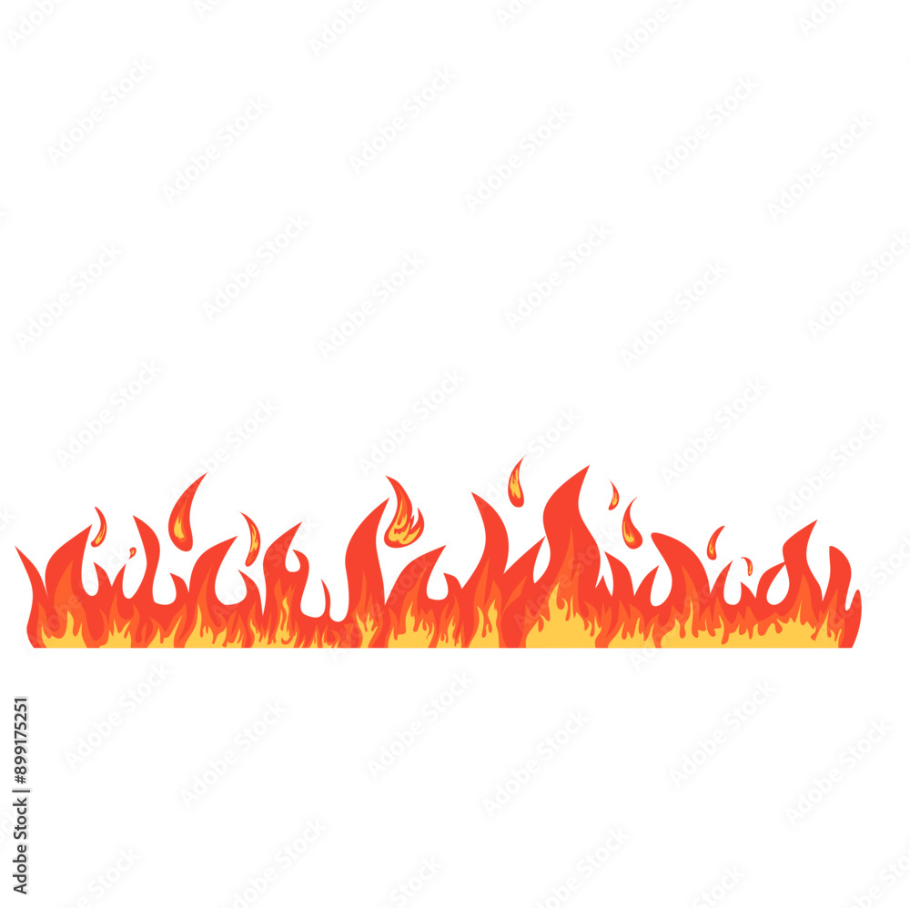 Red fire flat design vector design isolated white background Red fire flat design vector design isolated white background