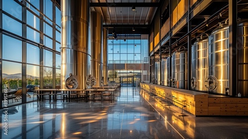 Wallpaper Mural Futuristic Winery: Stainless Steel Tanks and Modern Production Facility Torontodigital.ca