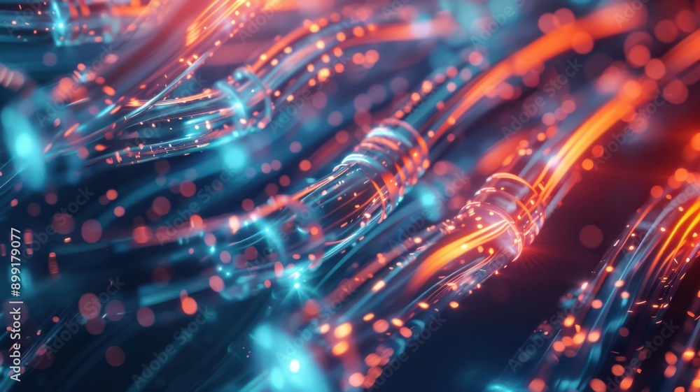 A colorful, abstract image of wires and cables A colorful, abstract image of wires and cables