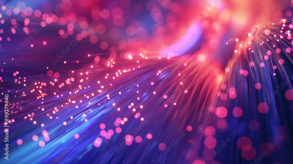 Fototapeta premium A colorful, abstract image of a wire with many small dots