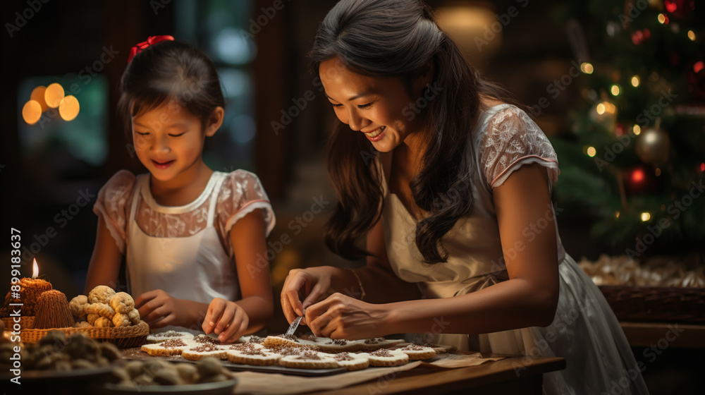 happy family in the kitchen. mother and children preparing the dough, bake cookies happy family in the kitchen. mother and children preparing the dough, bake cookies