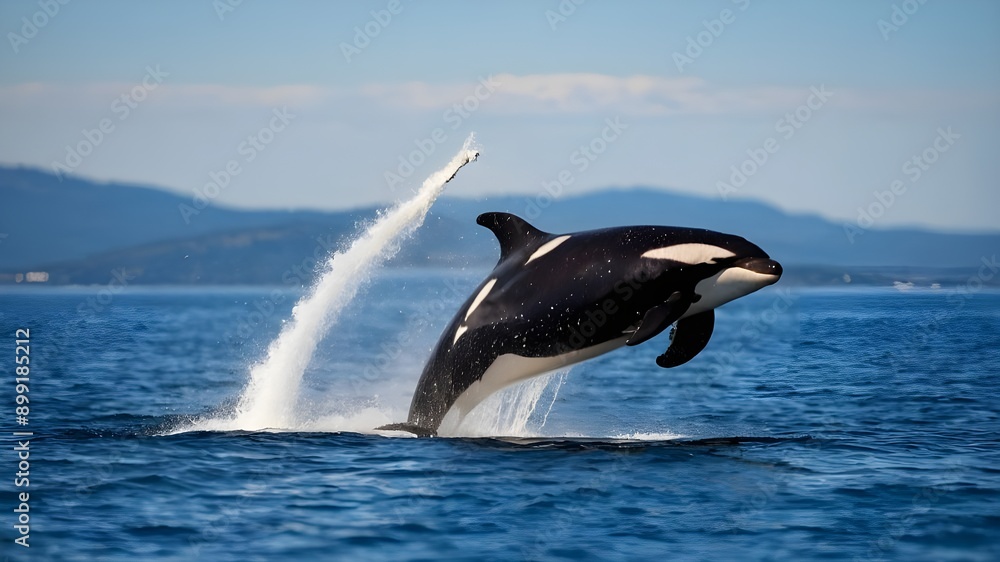 Fototapeta premium dolphin jumping in the water