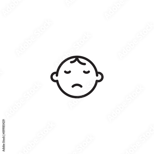 Baby boy cry line and glyph icon, emotion and child, face sign, vector graphics, a linear pattern on a white background. Editable icon.